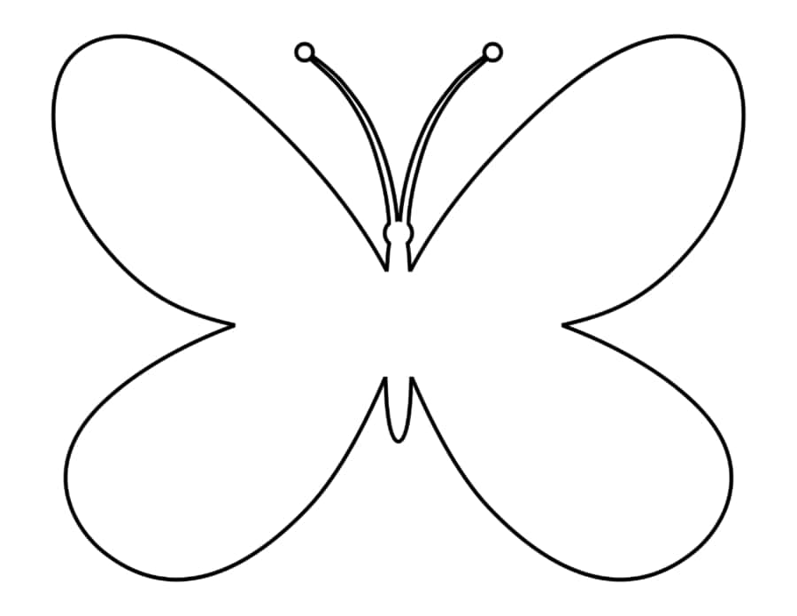 Butterfly Simple Outline Kids Coloring Pages Pdf Free Vectors